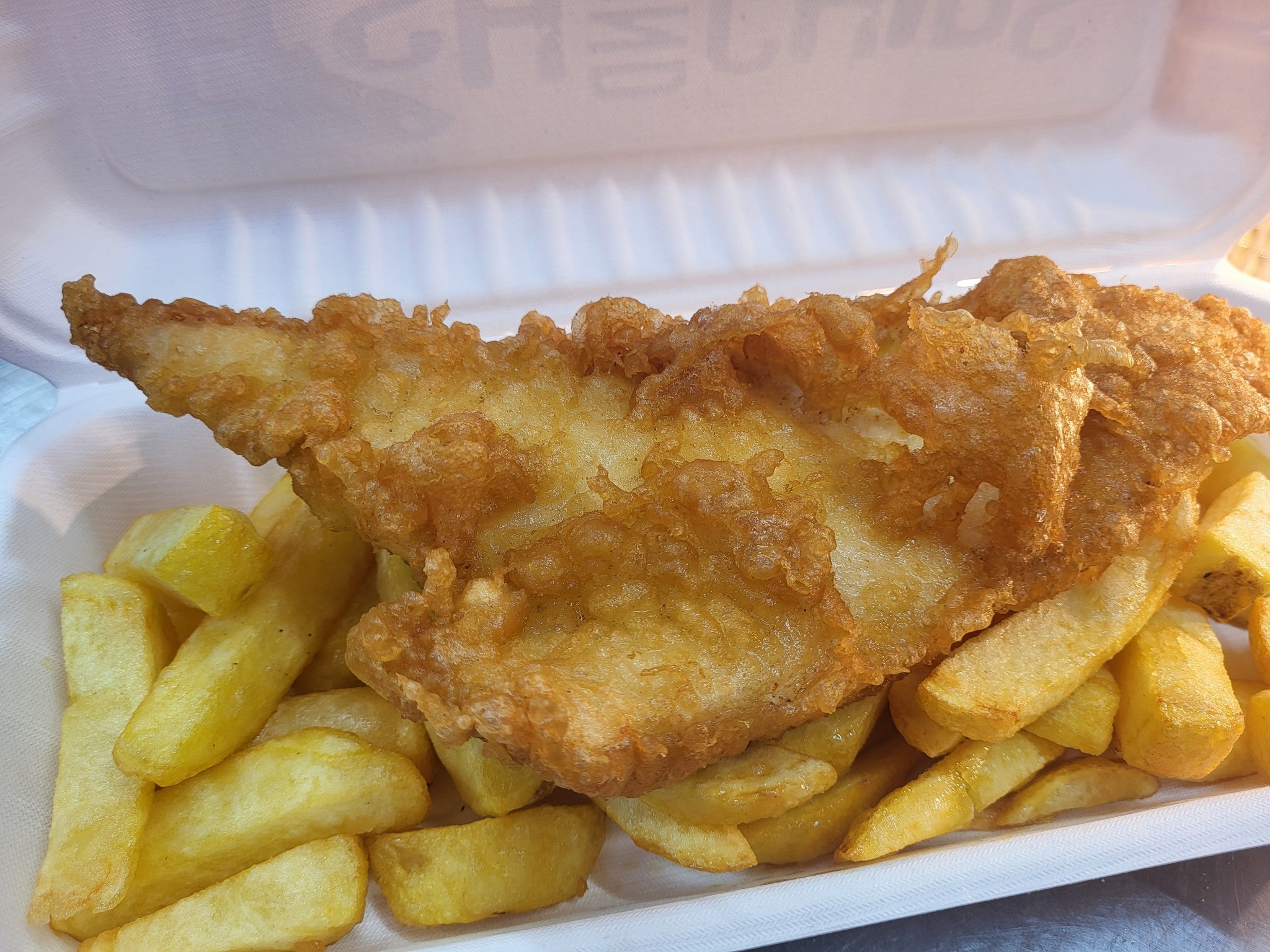 Very appetizing looking fish and chips.