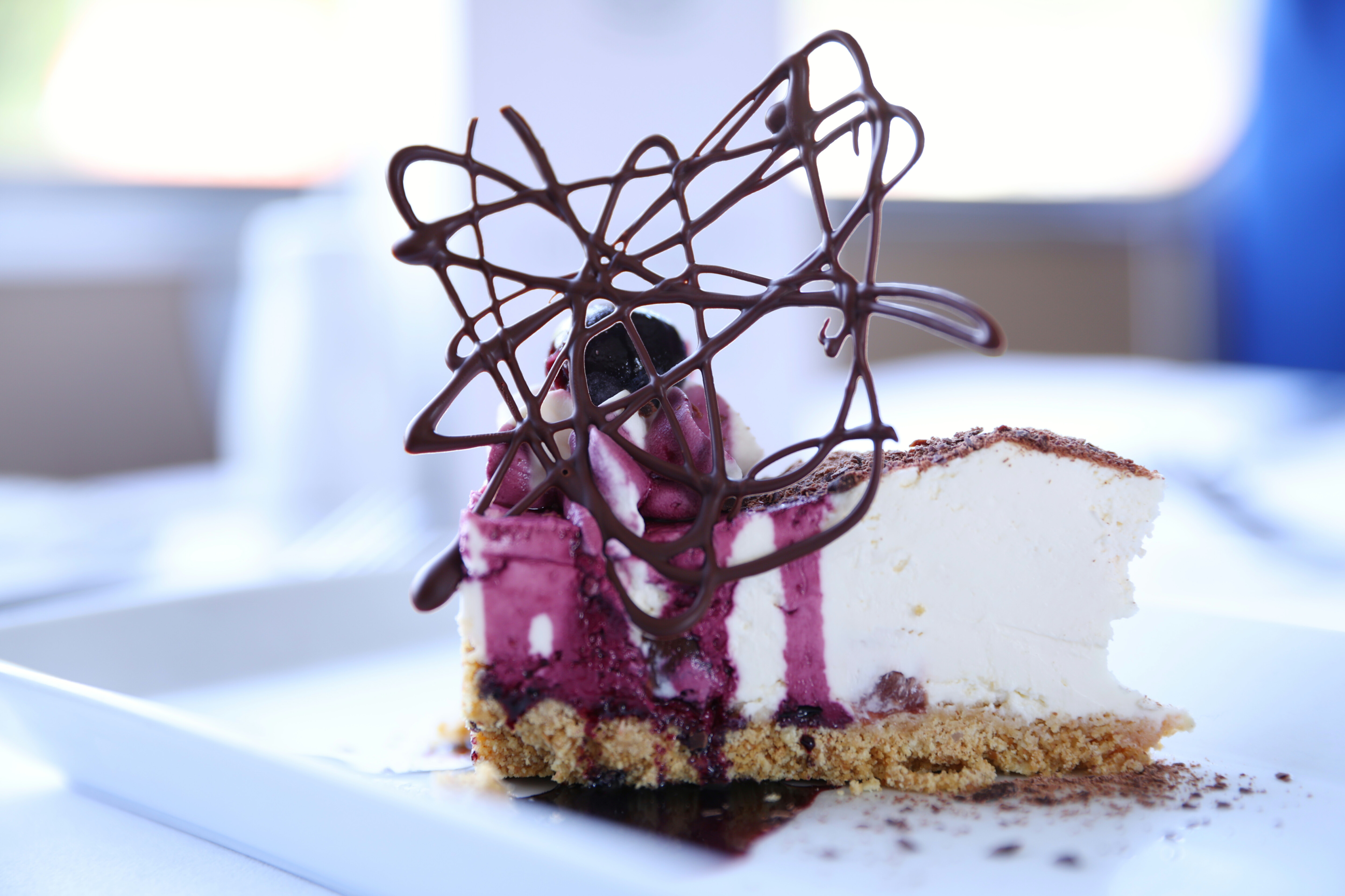A slice of delicious looking cheesecake on board the North Yorkshire Pullman.
