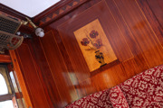 Some of the wonderful marquetry inside Car 79.