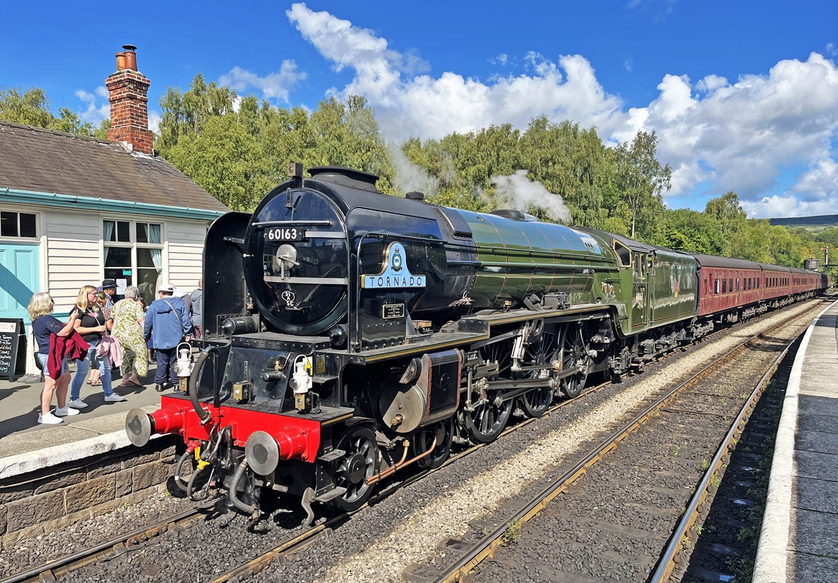 No. 60163 in glorious sunshine at Grosmont Station.