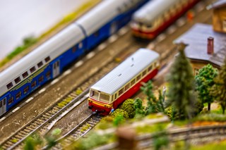 Toy train on track