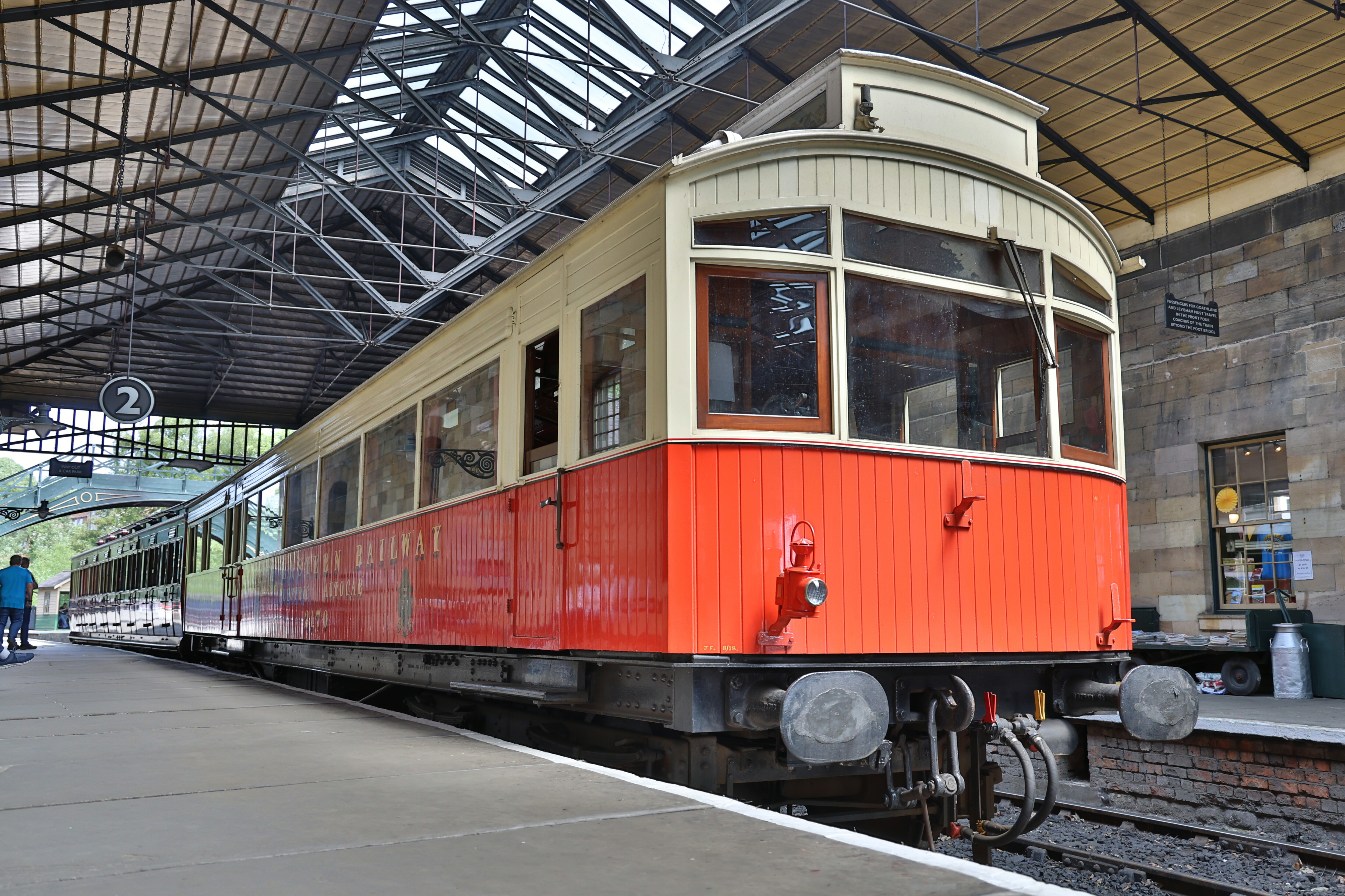 The NER Autocar under the roof at Pickering Station.