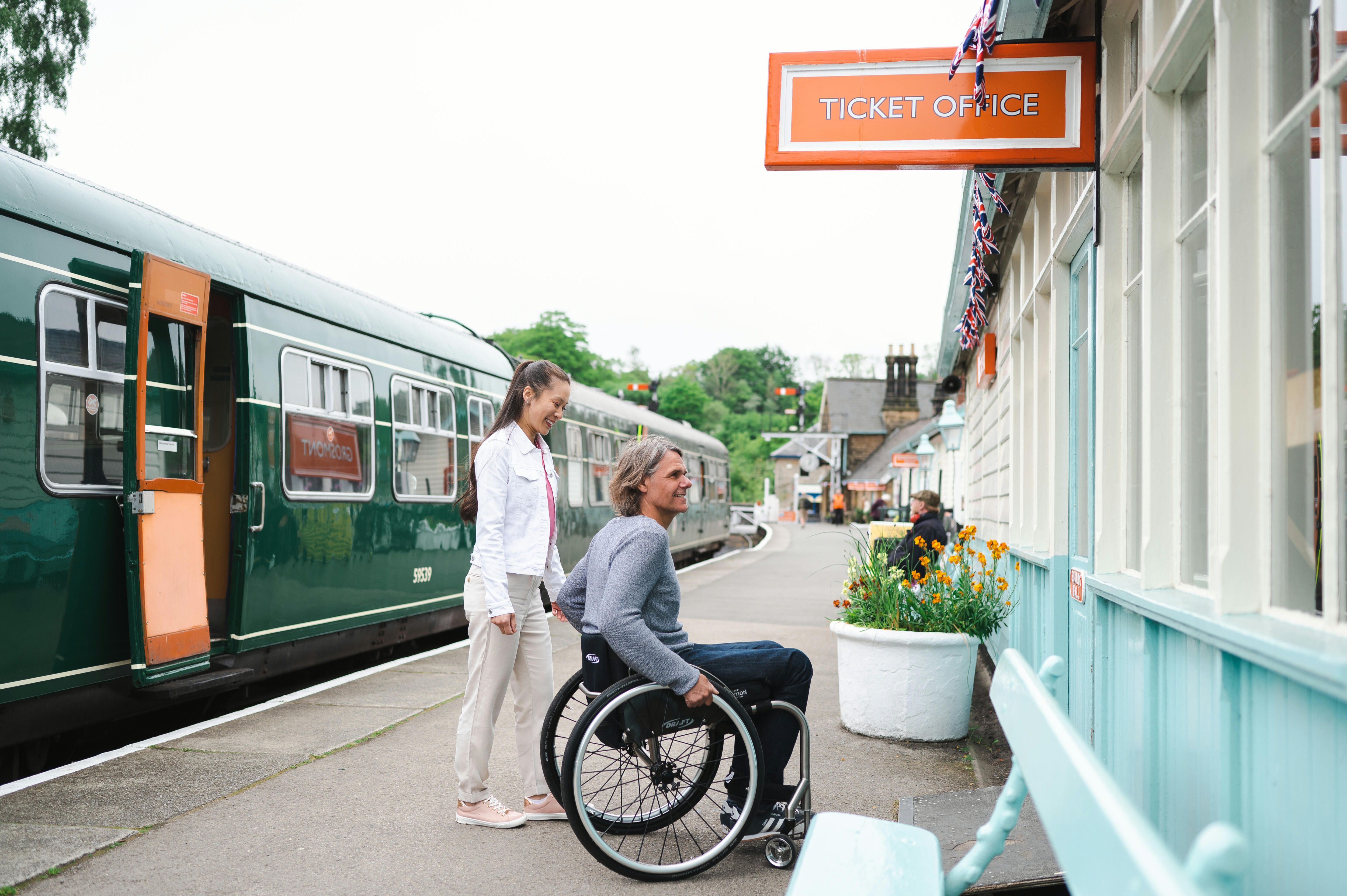 Wheelchair user at Grosmont