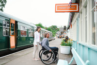 Wheelchair user at Grosmont