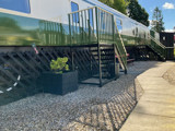The exterior of Goathland Camping Coach which is secluded from the public.